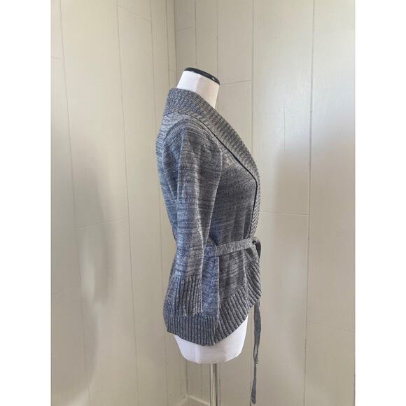 IZ Byer Grey Cardigan With Waist Tie, Size M - Picture 2 of 7